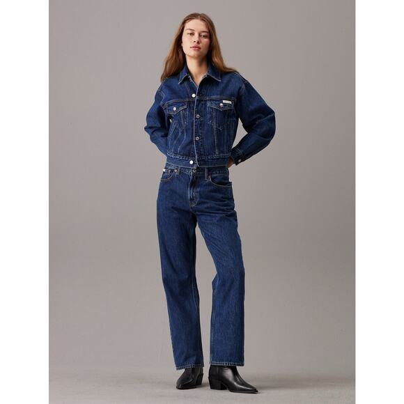 NWT Calvin Klein Women's Signature 90s Straight Jeans Classic Jeans W25 Blue - Picture 6 of 8